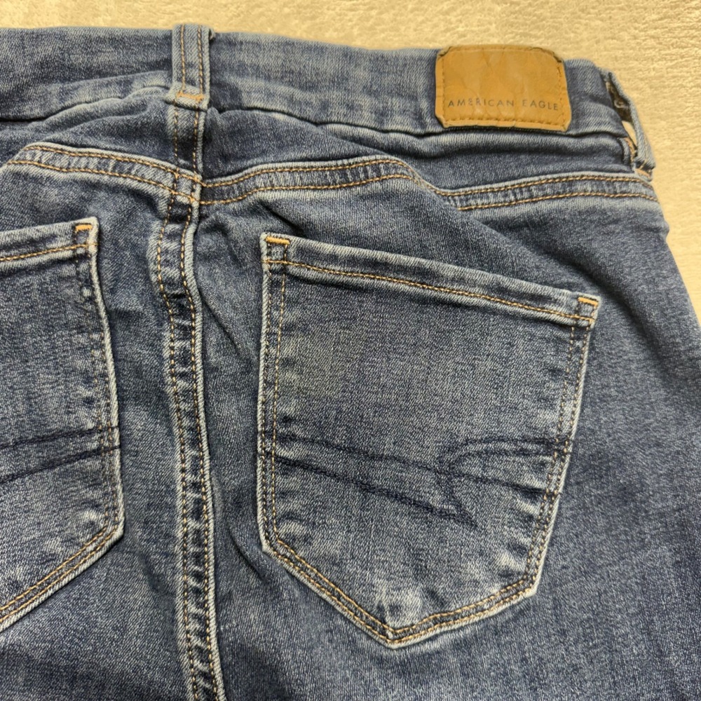 American Eagle Next Level Stretch Skinny Jeans Dark Wash Size 0 Regular Blue - Picture 12 of 13